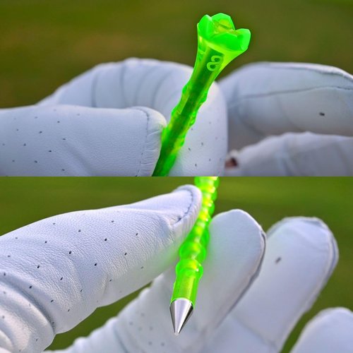 AIRGLO Forever Tee Premium Metal Unbreakable Golf Tees (2 Pack), Extended Metal Tip, Golf Club Groove Cleaner, Golf Divot Tool, Durable Transparent Plastic Golf Tees