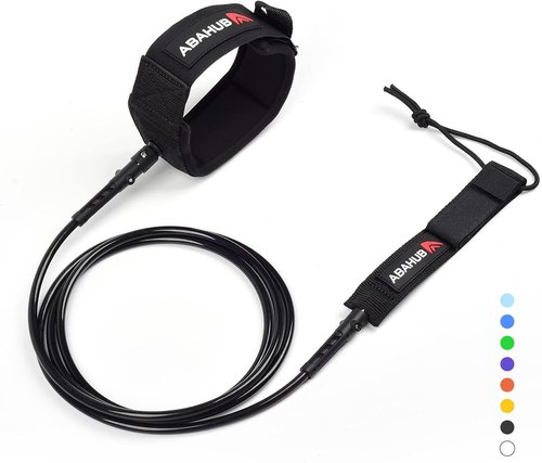Abahub Premium Surfboard Leash - Durable 6/7/8/9/10 ft Legrope Strap for Shortboard & Longboard