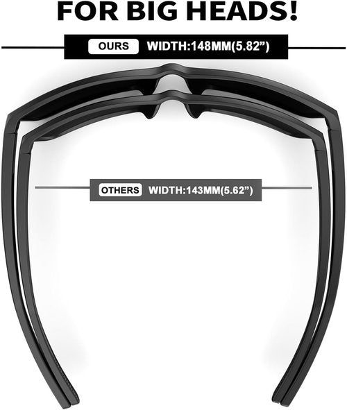MAXJULI XL Z87 Sunglasses - Ultralight TR90 UV400 Protection for Big Heads | Stylish & Comfortable 8108