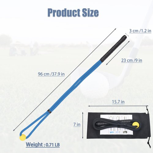 Mevfiya Golf Rope Swing Trainer – Golf Swing Speed Trainer & Golf Swing Aid for Improving Tempo, Rhythm, Flexibility, and Strength | Professional Golf Training Aid for Warm-Up & Swing Practice（Black）