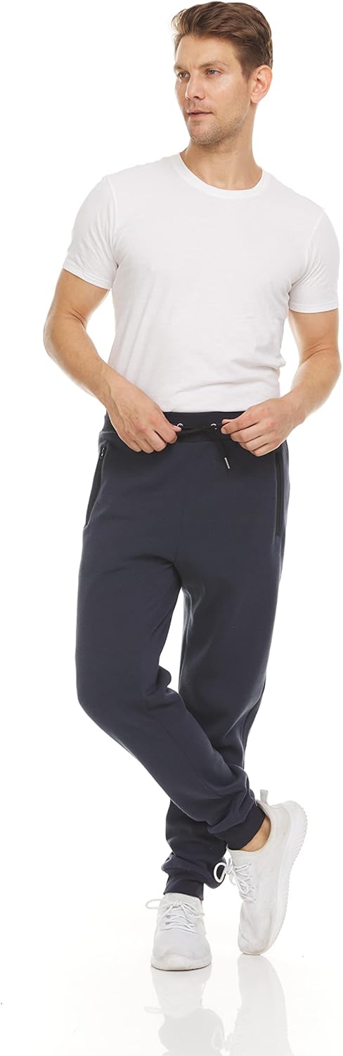 PURE CHAMP Men's Fleece Jogger Sweatpants - 3 Pack with Zipper Pocket | Sizes S-3XL