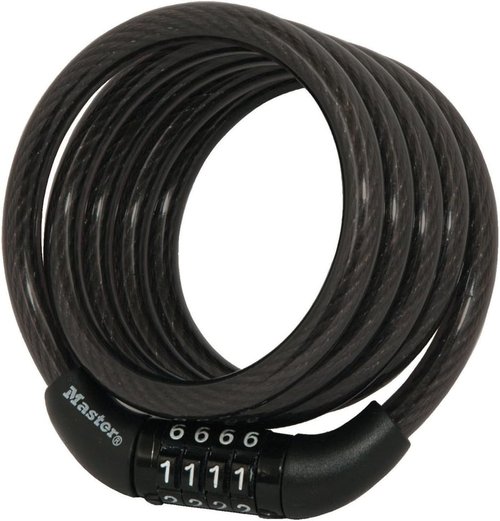 Master Lock Bike Lock Cable - Secure Combination Lock | Durable Black 8143D