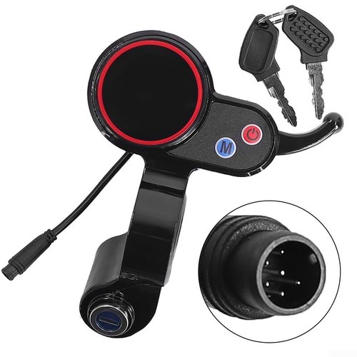 Electric Scooter LCD Display for H5 E-Scooter Thumb Throttle Speedometer, E-Bike Thumb Throttle Controller with LCD Display Panel Cycling Monitor Scooter Controller
