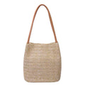 Aphoraeny Straw Beach Bag Buckets Totes Handbag Shoulder Bag Tote Bag Women Summer Handbag (A-Dark Beige)
