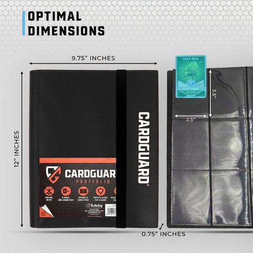CardGuard Trading Card Binder Pro-Folio - Durable 9 Pocket Album for Pokémon, YuGiOh, MTG & Sports Cards - Black