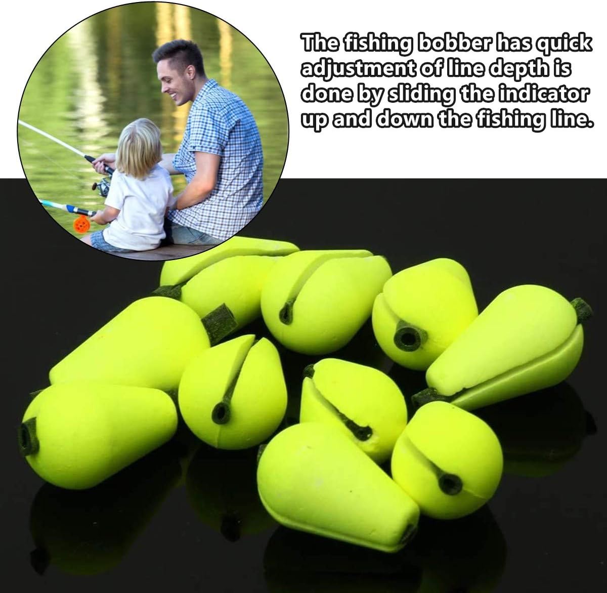 Skiennix Foam Teardrop Strike Indicators - 15 Pack Fishing Bobbers for Fly Fishing Accessories