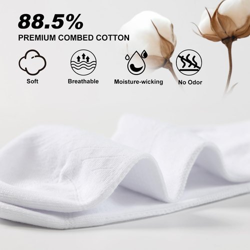 FITRELL Men's Athletic Running Ankle Socks - 6 Pack, Cushioned, Breathable, Anti-Blister, Low Cut