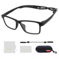 Sports Goggles Glasses Football Soccer Safety Glasses Goggles Adjustable Strap Interchangeable Temples for Men Youth (GWM681 Black)