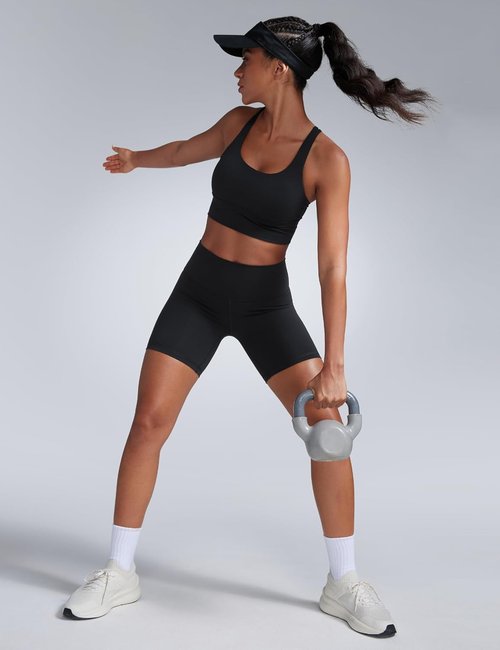 CRZ YOGA Biker Shorts - High Waisted Butterbreeze Athletic Wear for Gym & Yoga | 6'' Tummy Control