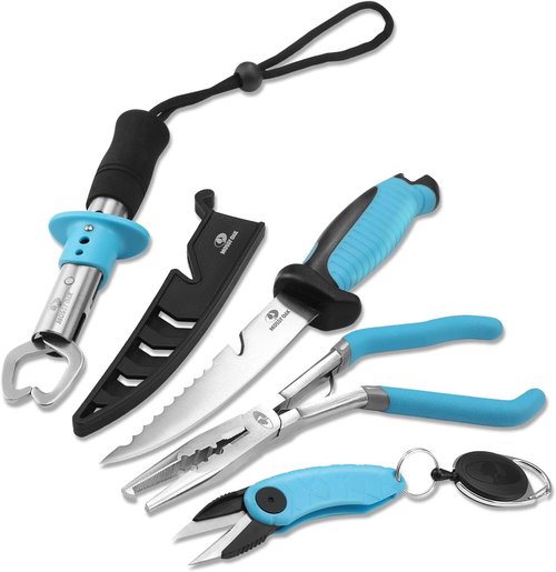 Mossy Oak Fishing Tools Kit - Multifunctional Fishing Plier & Lip Gripper | Saltwater Resistant Accessories