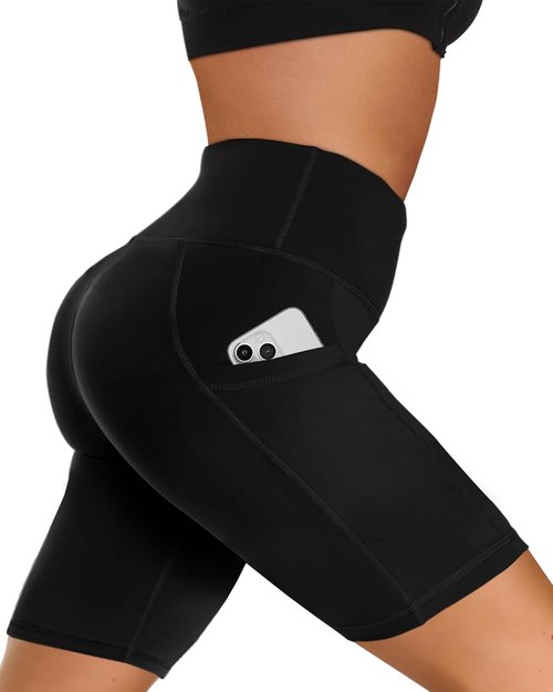 GAYHAY High Waisted Biker Shorts - Soft Black Spandex for Women | Perfect for Workout, Yoga, Dance
