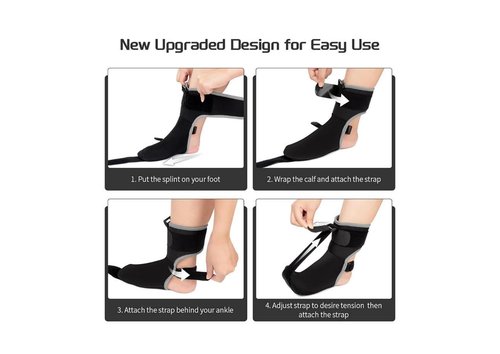 BelleVuee Plantar Fasciitis Night Splint Sock: Unisex Plantar Fasciitis Brace with Massage Ball for Foot Pain Relief by Plantar Fasciitis Achilles Tendonnitis Foot Drop Heel Spur Flat Arch (M/L)