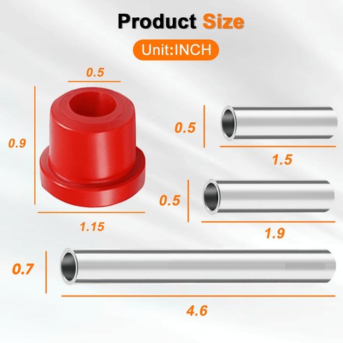 LEAPGOMAX Club Car Precedent Front Bushing Kit, Golf Cart Front Lower Leaf Spring & Upper A-Arm Polyurethane Bushings and Seamless Sleeves for 2004-Up Club Car Precedent, 2017-Up Tempo & Onward