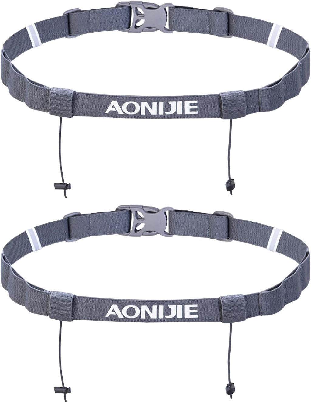 TRIWONDER Race Number Belt - 6 Gel Loops for Triathlon & Marathon | Grey - 2 Pack
