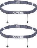 TRIWONDER Race Number Belt - 6 Gel Loops for Triathlon & Marathon | Grey - 2 Pack
