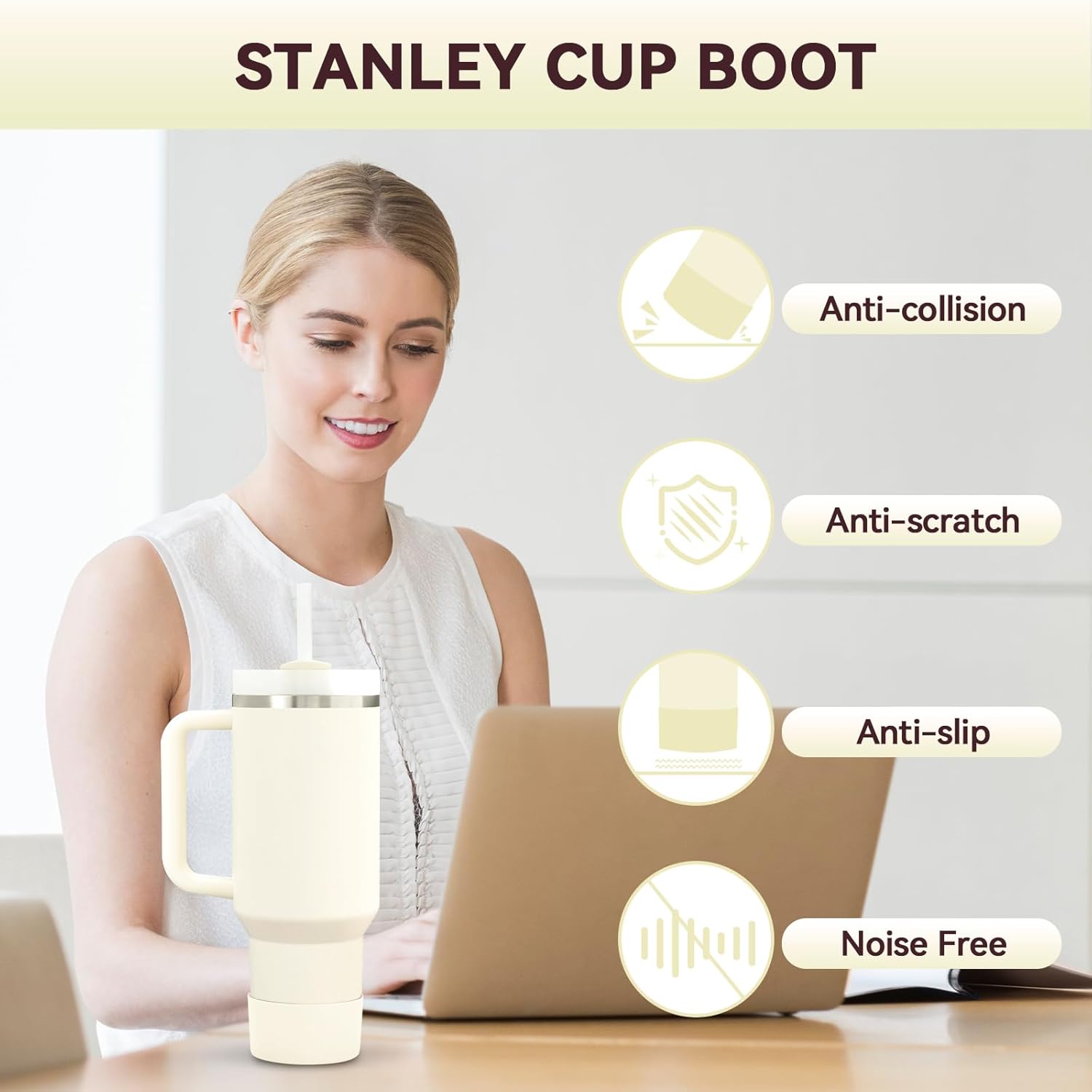 PICcircuit Silicone Bottoms for Stanley Boot | 2PCS for Quencher Adventure & Hydroflask Tumblers - Scratch & Noise Protection