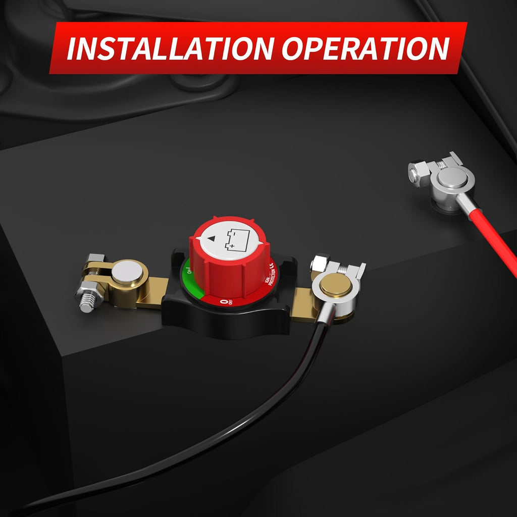 RVBOATPAT Battery Disconnect Switch - 12V 300A Negative Cut Off Switch for Auto & Marine Vehicles