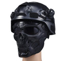 Airsoft Helmet and Mask,Tactical Skull Full Face Mask with Goggles - Military Protective Gear Set for Airsoft, Paintball, and Black Fast Helmets