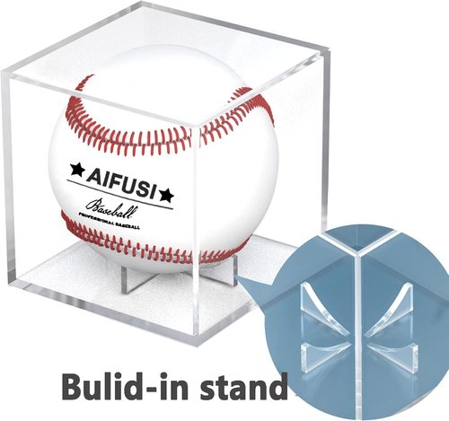 Baseball Display Case - UV Protected Acrylic Holder for Official Size Baseballs | Clear Memorabilia Storage