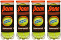 PENN Championship Tennis Balls - Regular-Duty 4 Can Bundle for Optimal Play | Durable & Reliable