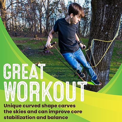 Swurfer 2.0 Green Stand-Up Tree Swing with 24" Board, UV Rope & Handles