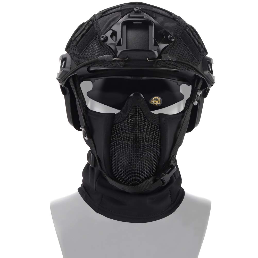 Tactical Full Face Mask Balaclava Cap Motorcycle Army Airsoft Paintball Headgear Metal Mesh Hunting Protective Mask