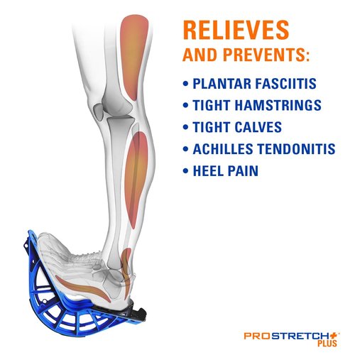 ProStretch Plus Customizable/Adjustable Calf Stretcher and Foot Rocker for Plantar Fasciitis, Achilles Tendonitis, and Tight Calves, Made in USA