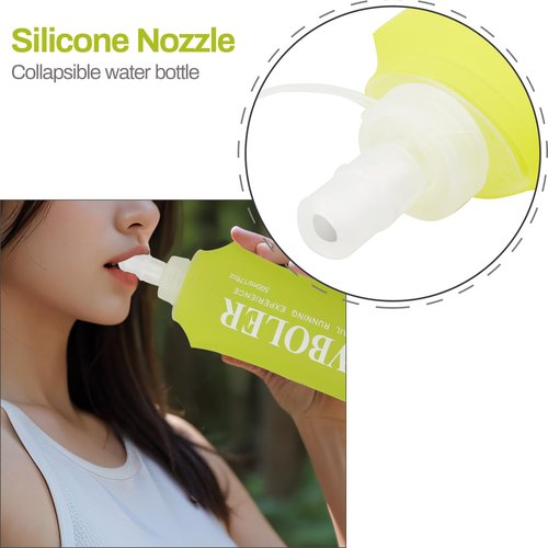 MULESID Soft Flask Running Bottles Collapsible Water Bottle Foldable for Traveling Running Vest Collapse Hydration TPU 250ml 500ml for Runner (500ml/-1pcs)