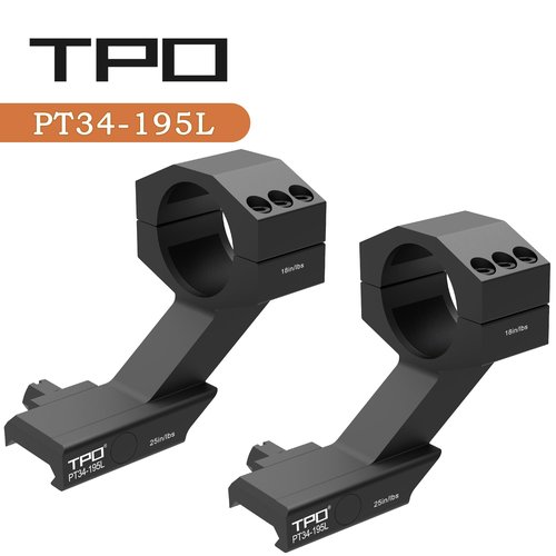 Eastern Tactical Supply 34mm Cantilever Scope Mount Picatinny Rail Scope Rings, Heavy Duty Rifle Scope Mount for Night Vision Thermal Scope (PT34-195L)