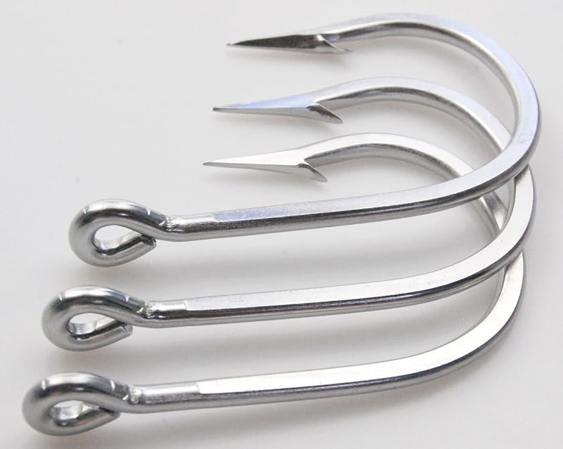 Big Game Tuna Fishing Hooks 10pcs Extra Strong Stainless Steel Forged for Saltwater Tackle - 9/0 Variation