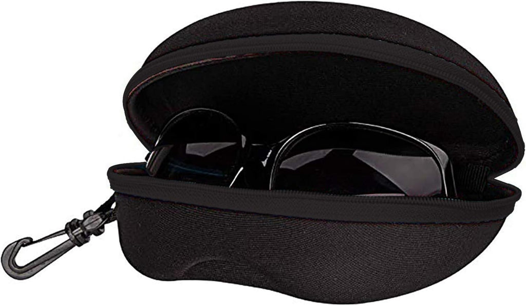Skiennix Zipper Shell Sunglasses Case - Durable Plastic with Belt Loop & Carabiner Hook