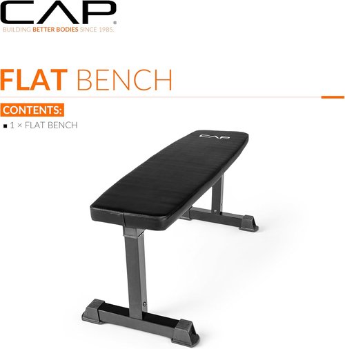 Cap Barbell Flat Weight Bench - Durable Design for Home Workouts | Color Series Options Available