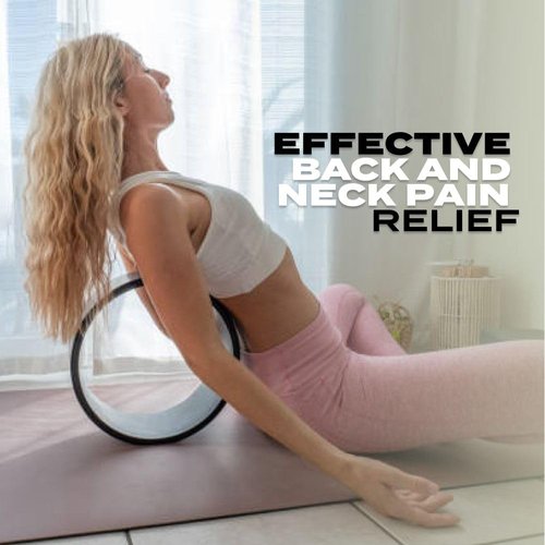 Yoga Wheel 12.5" dia. – Anti-Slip Back Opener for Flexibility, Posture & Muscle Relief – Ideal Prop for Yoga, Pilates and Full Body Stretching. Free Holy Health® Totebag. Color: Blue
