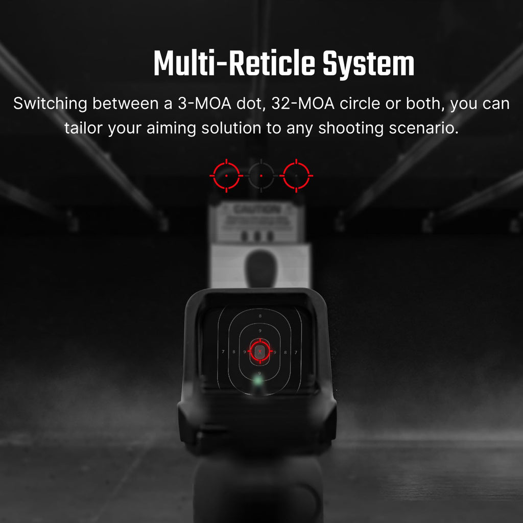 Osight C Micro Red Dot Sight, 3 MOA Dot & 32 MOA Circle Reticle, 407c/507c Footprint Open Reflex Sight, Parallax-Free Durable Sights for Full-Sized Setups
