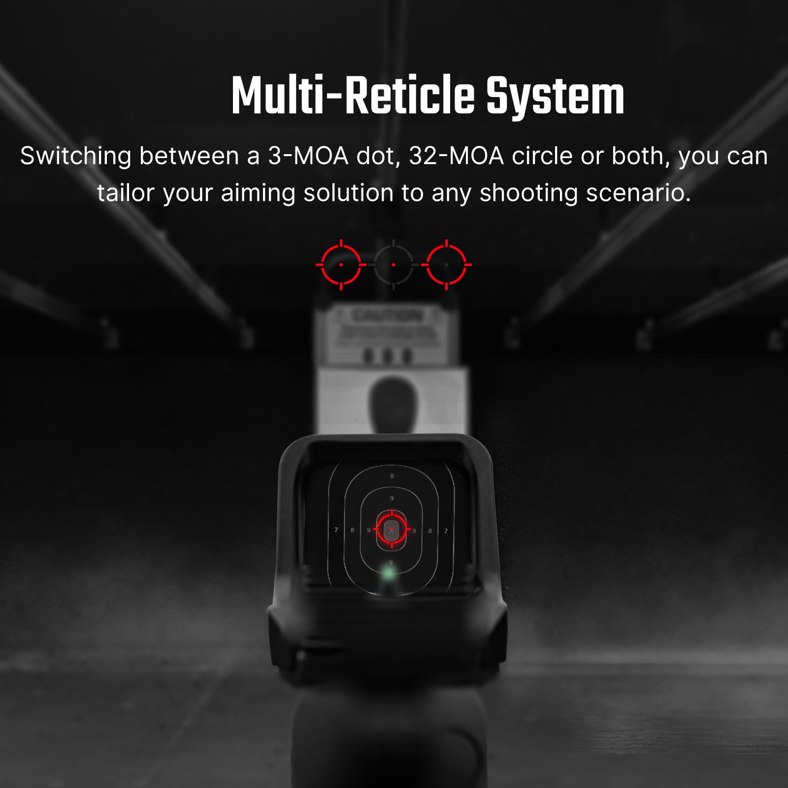 Osight C Micro Red Dot Sight, 3 MOA Dot & 32 MOA Circle Reticle, 407c/507c Footprint Open Reflex Sight, Parallax-Free Durable Sights for Full-Sized Setups