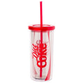 Silver Buffalo Coca Cola Diet Coke Plastic Tall Cold Cup with Lid and Straw, 20 Ounces