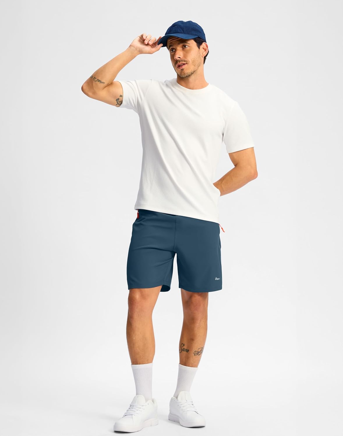Pudolla Men's Athletic Hiking Shorts - Lightweight Workout Shorts with 3 Zipper Pockets | Ideal for Outdoor Travel