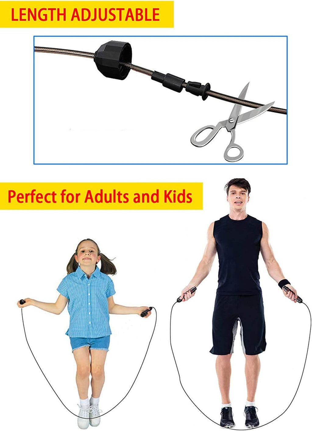 Redify Jump Rope - Adjustable Speed Jump Rope for Fitness | Perfect for Men, Women & Kids