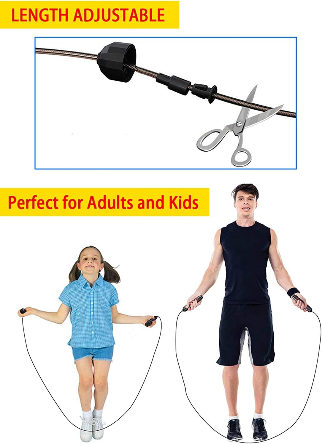 Redify Jump Rope - Adjustable Speed Jump Rope for Fitness | Perfect for Men, Women & Kids