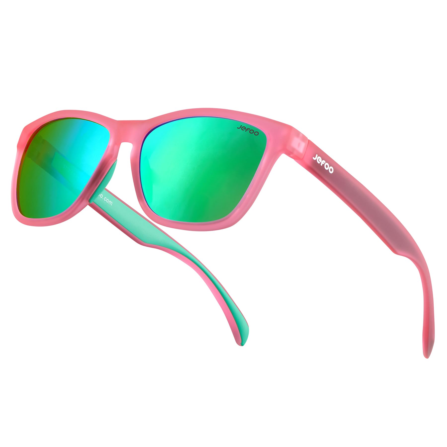 Jefoo Polarized Sports Running Sunglasses for Women Men Retro Trendy Sun Glasses UV400 Protection Tangle Free