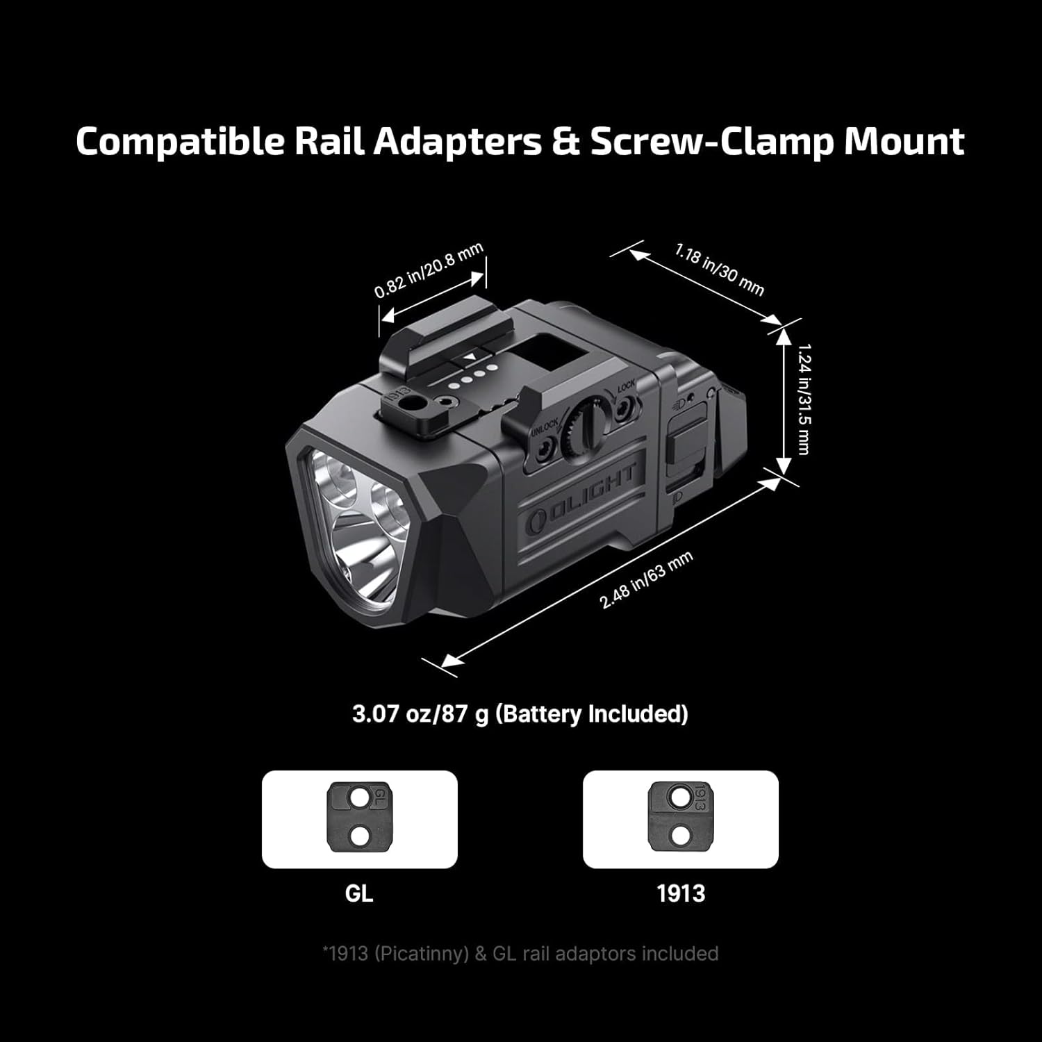 OLIGHT PL X Tactical Flashlight - Rechargeable USB-C Dual Beams with 22,500 Candelas & 1,200 Lumens | Matte Black