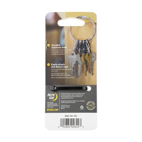Nite Ize - BRG-M1-R3 BigRing Steel, 2" Stainless-Steel keychain Ring With 8 Stainless-Steel Key-Holding S-Biners