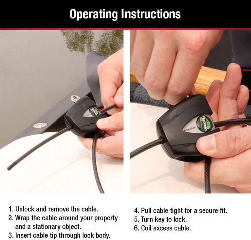 Master Lock Black Python Bike Lock - 6 Feet Adjustable Metal Cable with Weather Resistant Coating