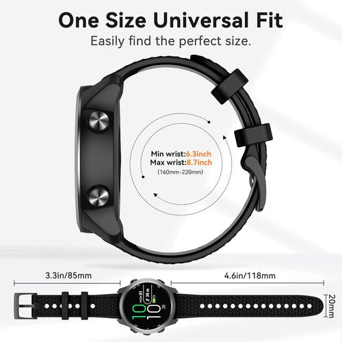 OVERSTEP Compatible with Garmin Forerunner 245/Forerunner 645 Watch Band, 20mm Replacement Bands for Venu/Venu SQ/Venu SQ2/Venu 2 Plus/Forerunner 158/165/55/Vivoactive 3/Vivoactive 5 Smart Watch