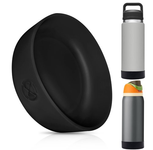 One MissionX Protective Silicone Boot for YETI 46oz 36oz 26oz 18/12oz, Owala 32oz 24oz Bottles & Yonder Water Bottles, Anti-Slip Bottom Sleeve Cover, BPA Free (Black, Fits 46 oz)