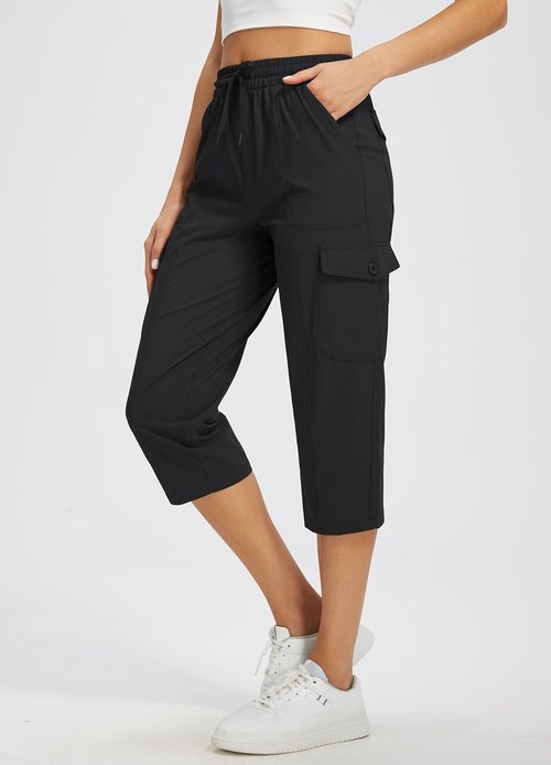 Libin Women's Capri Pants - Quick Dry, Water Resistant Cargo Capris for Travel & Hiking | Casual Summer Style
