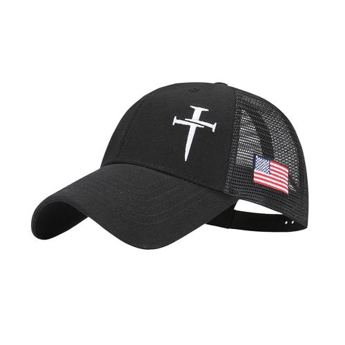 3 Nails Cross Hat Christian Hat for Men Women Christian Gifts for Women Men Black