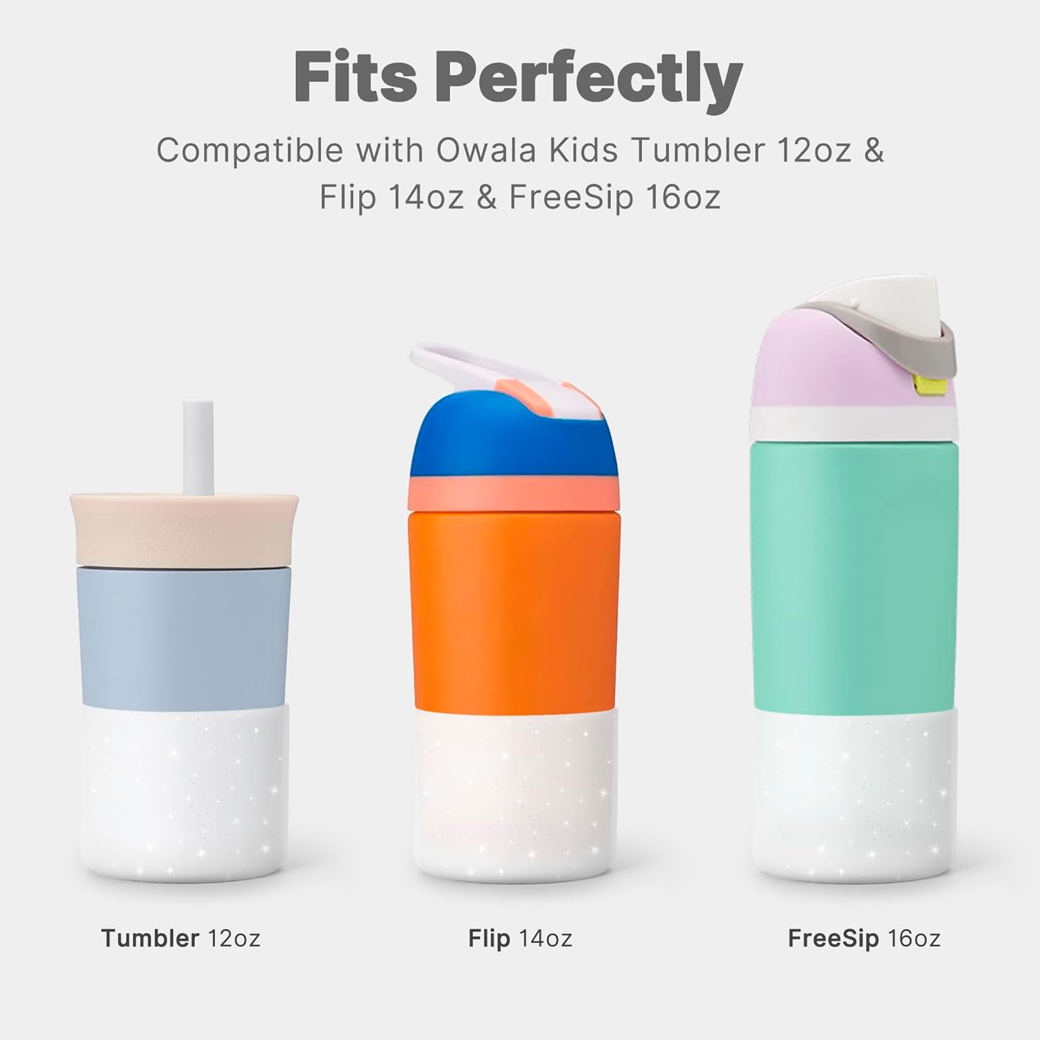 Owala Silicone Boot - Anti-Slip Protective Sleeve for 14/16 oz Water Bottles | Glitter White