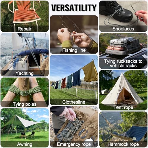 Reflective Paracord Rope 750 lb - 1000ft Heavy Duty Camping & Survival Cord - Purple