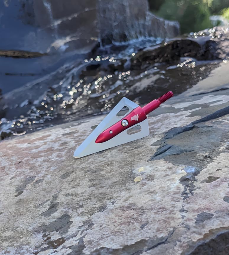 GRIZZLYSTIK Overkill Samurai Broadheads 150gr Razor Sharp Single Bevel Stainless Steel, Bone Breaking, 3 Pack